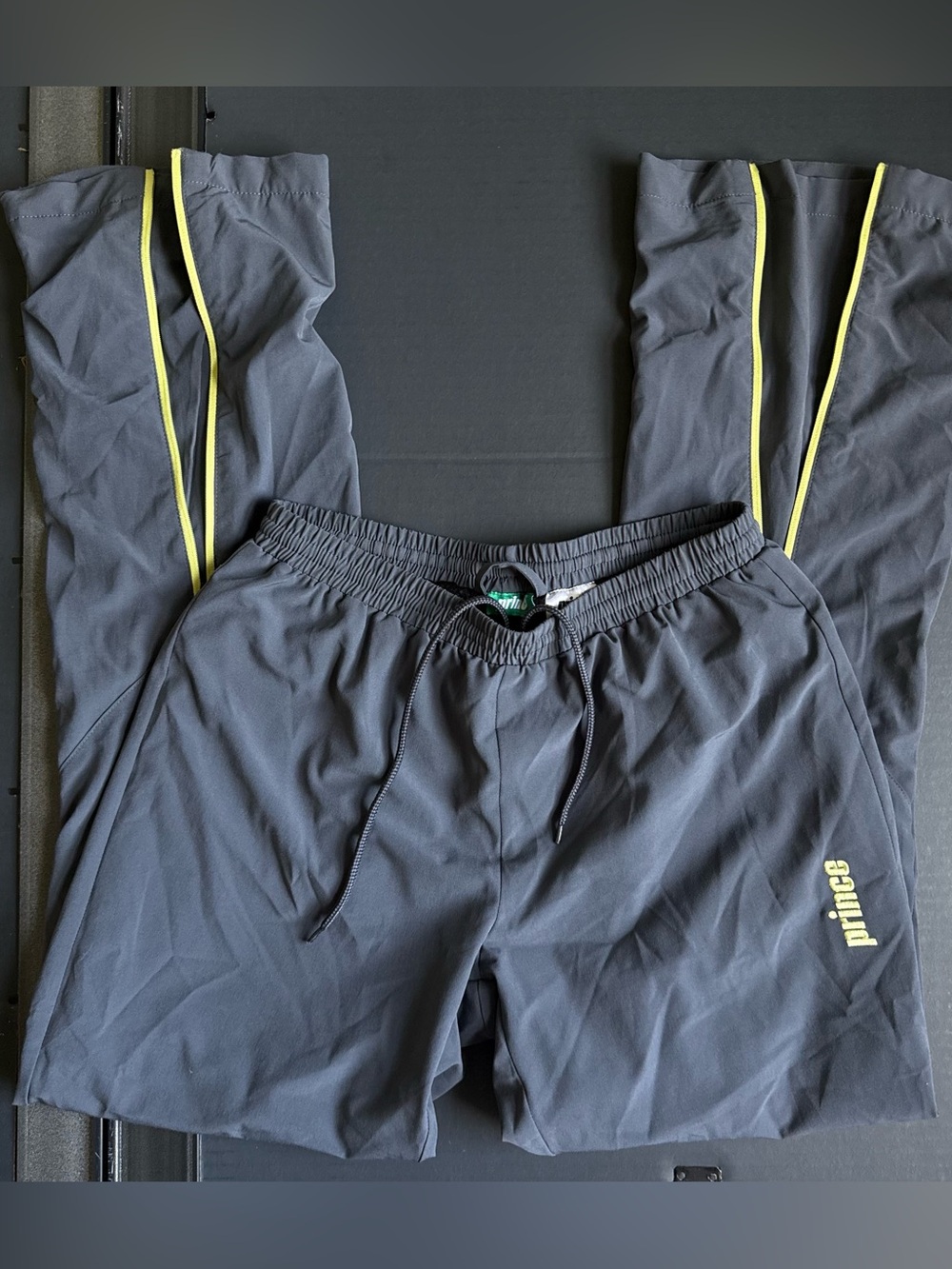 Prince Men's Athletic Shorts in Charcoal with Yellow Accents